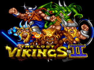 Lost Vikings 2 title screen for Super Nintendo